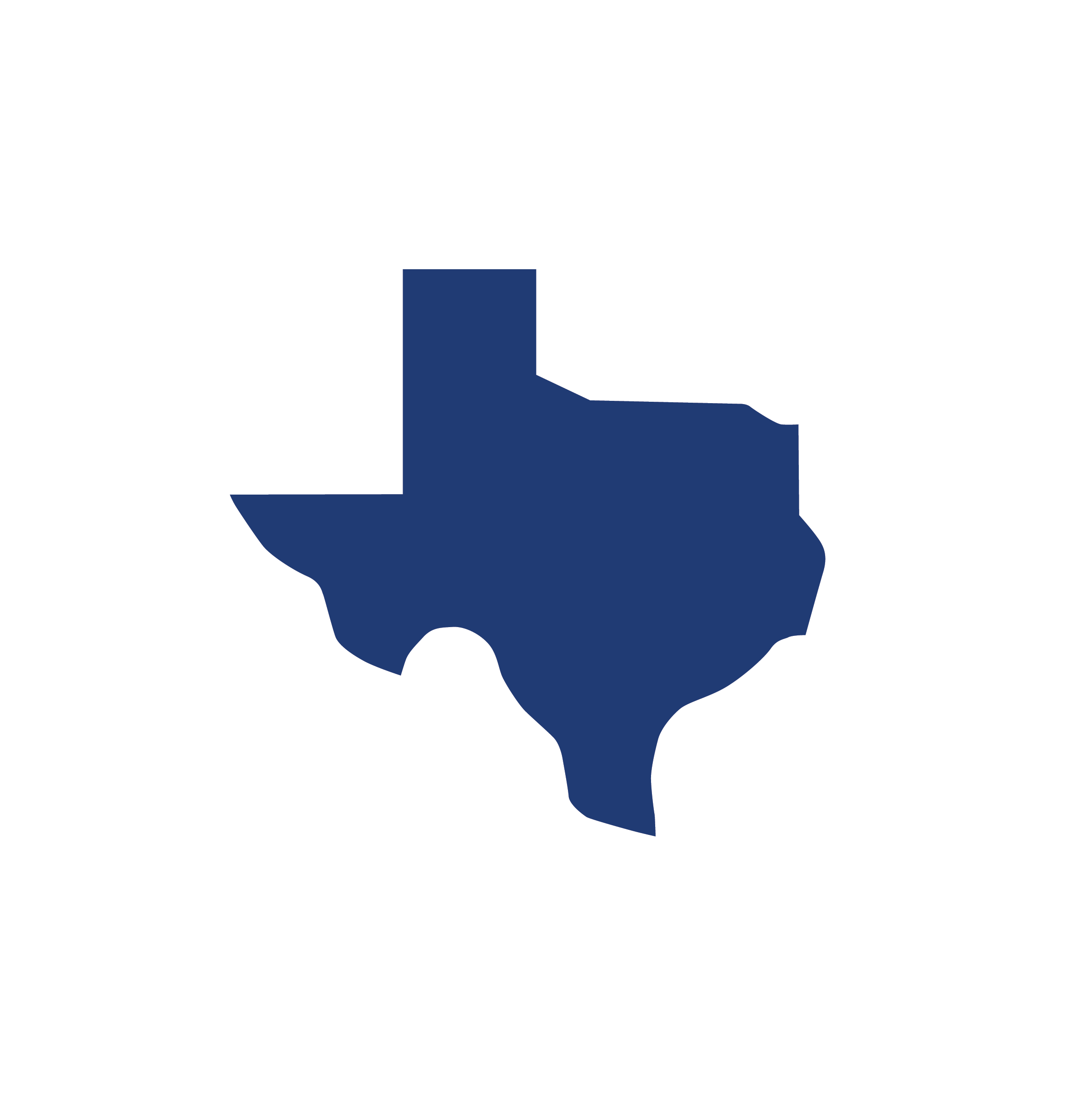 white circle logo with texas inside